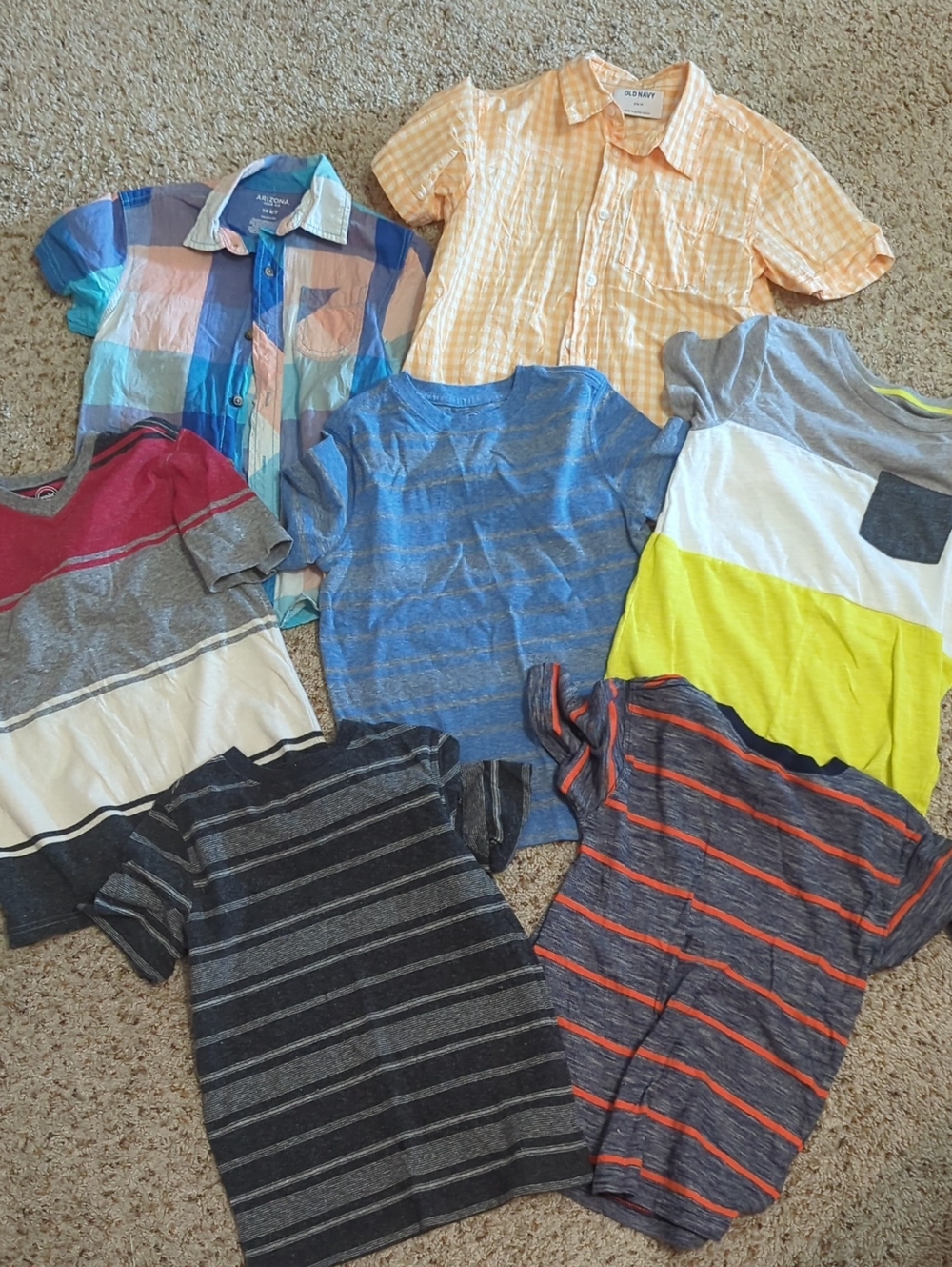 Lot Of 7 Short Sleeve Boys Shirts, Size 6/7